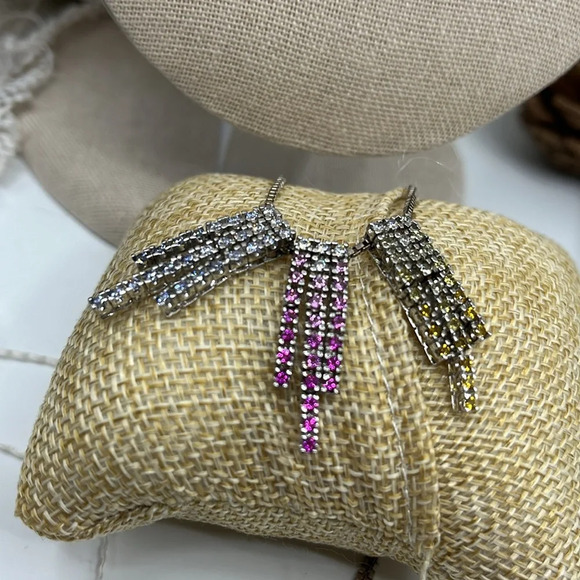 Victoria Wieck 925 Sterling Silver Multi-Gemstone Statement Necklace 🌈 - Picture 14 of 17